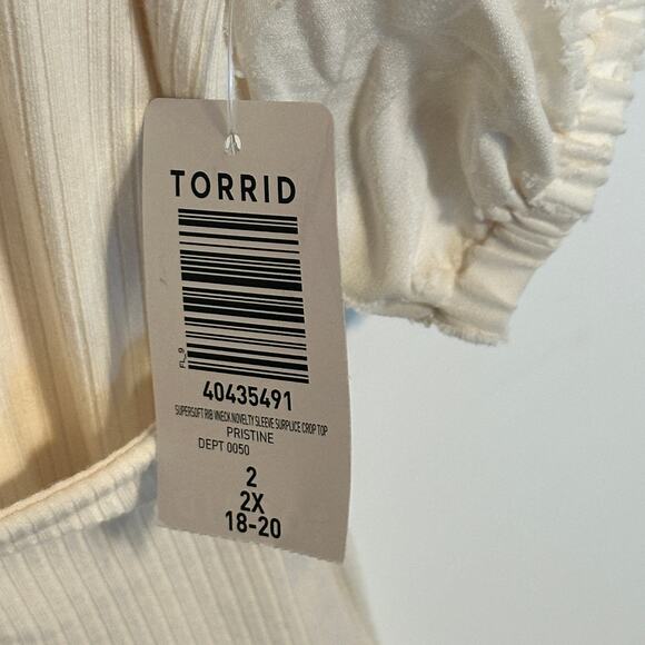 Torrid NEW Super Soft Top Womens 2X Fitted Ribbed V-Neck Novelty Sleeve Surplice - Picture 7 of 10